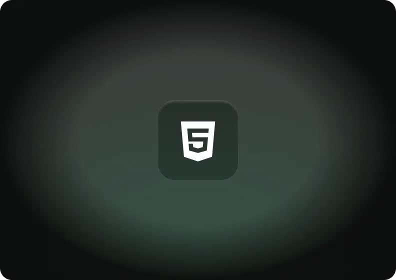 An html icon floating on a black background.